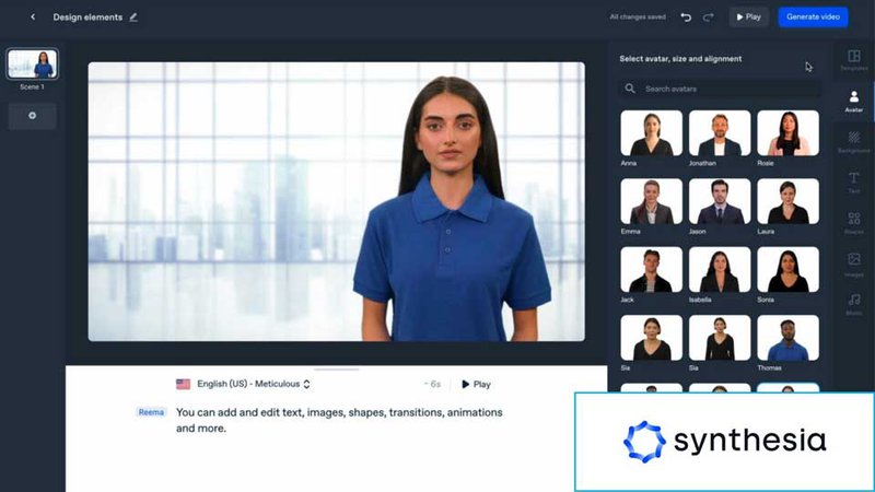 Лучший инструмент искусственного интеллекта для создания реалистичных видеоаватаров — Synthesia.