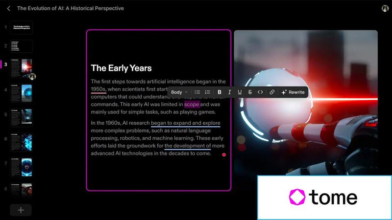Лучший генератор презентаций с искусственным интеллектом — Tome.